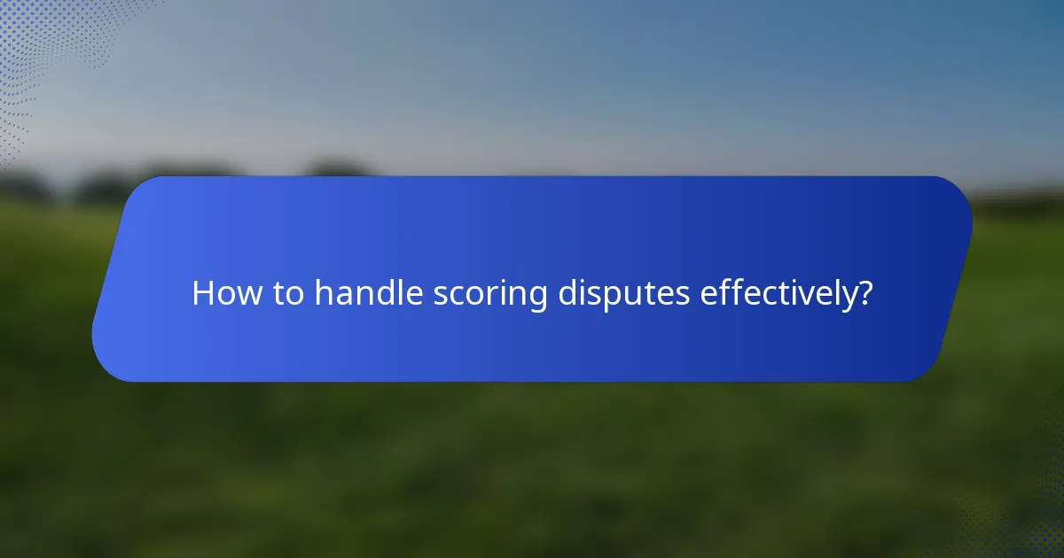 How to handle scoring disputes effectively?