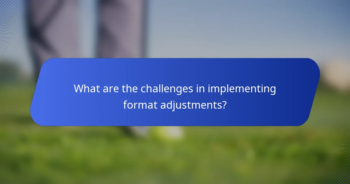 What are the challenges in implementing format adjustments?